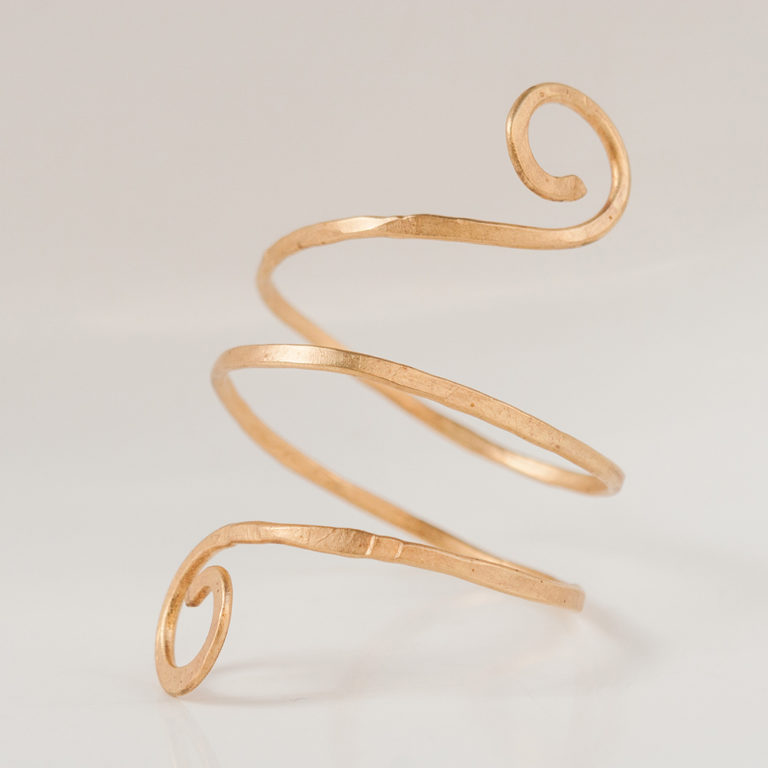 Hamerred Handmade Bronze cuff & Arm Bracelet 24karat Gold plated