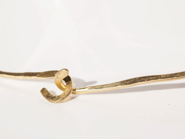 Necklace Choker Greek Hammered Handmade 24k Gold plated bronze