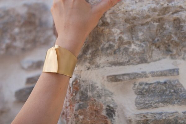 Goldplate HandMade Bronze Cuff Bracelet. Ancient Greek, Handcrafted Bangle Women Gift